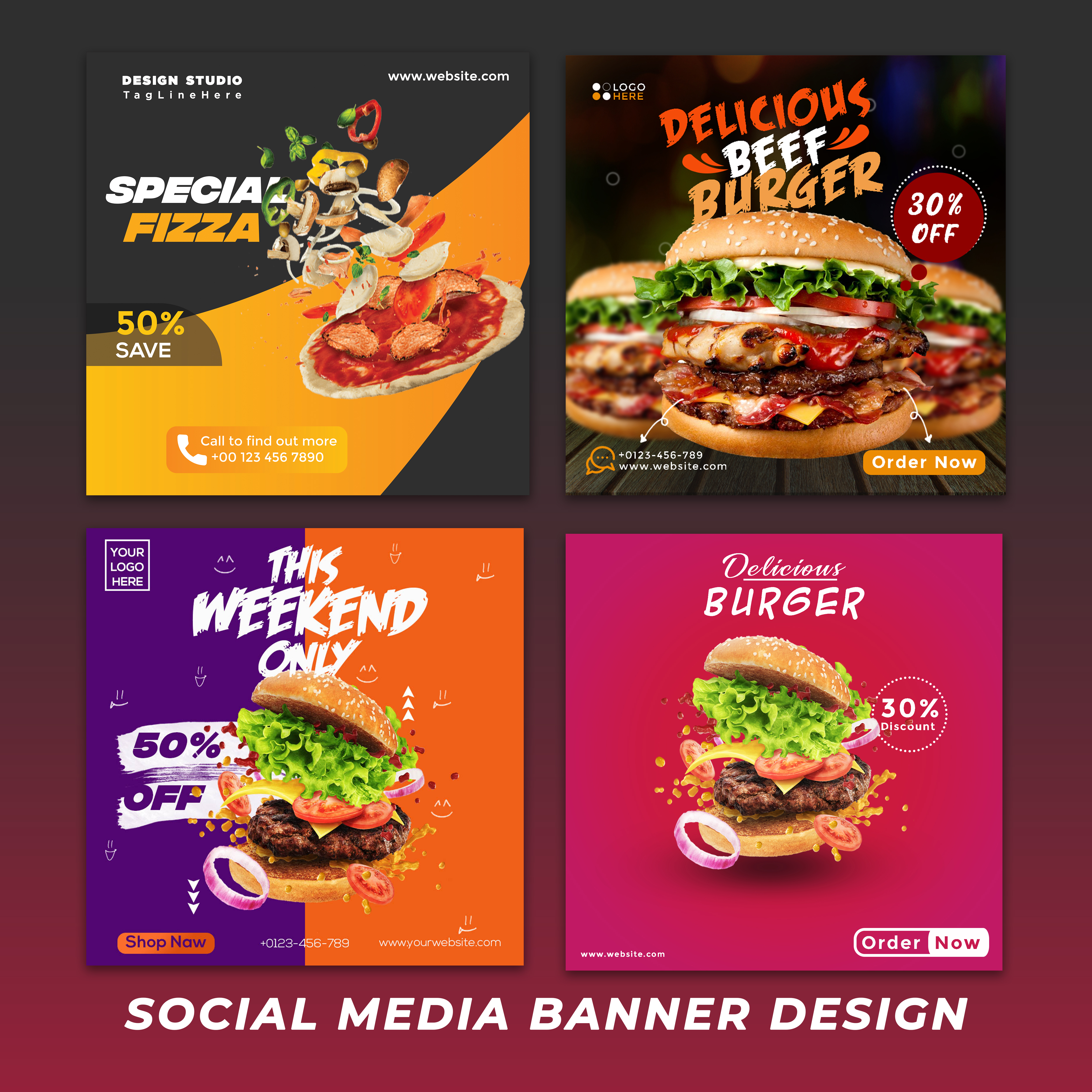 I will design a professional modern Social Media Bann...