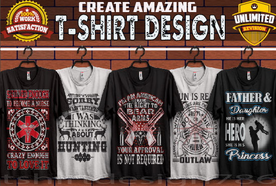 I will create eye catching custom t shirt design