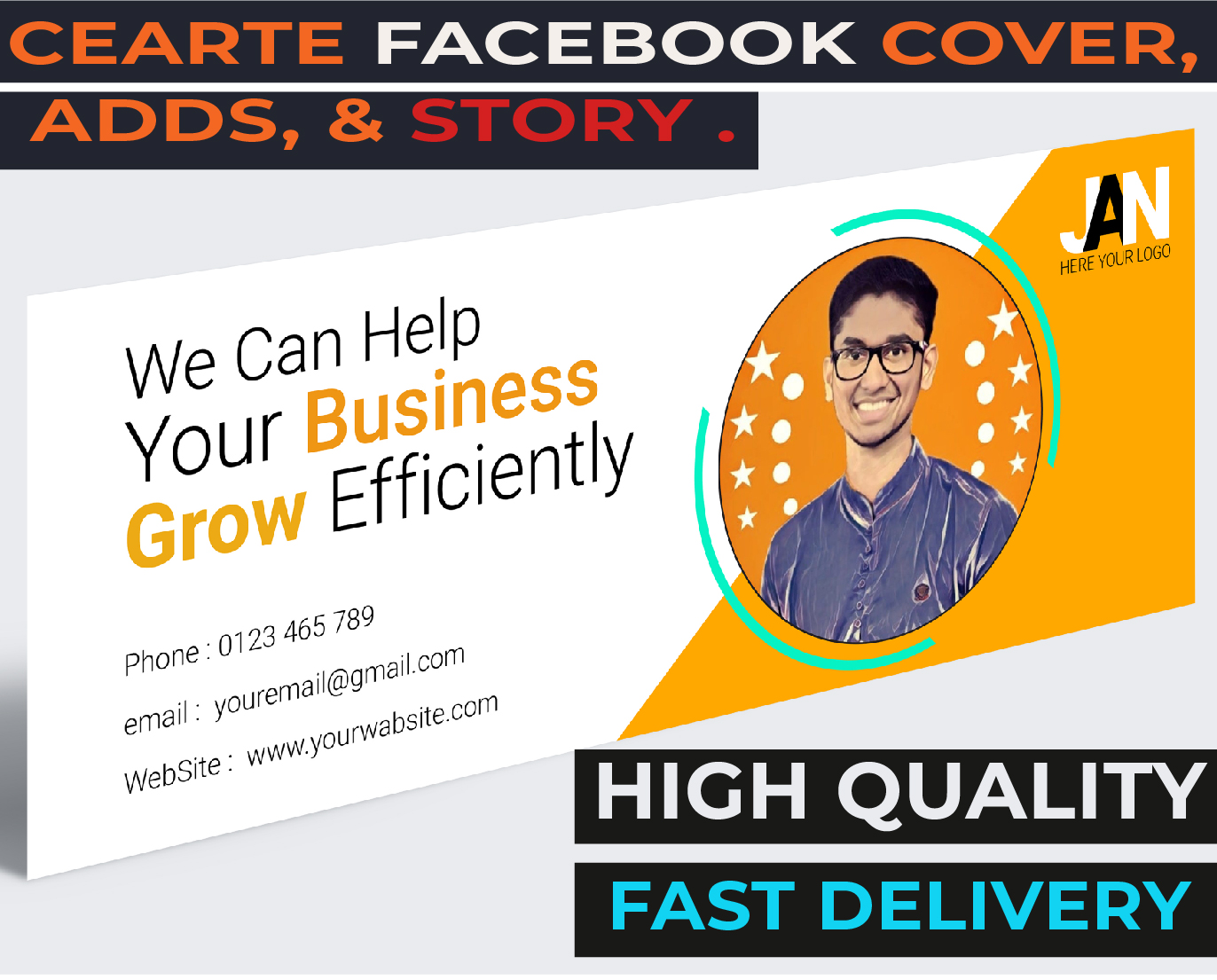 I will design a professional facebook cover, adds, and story for you within 12 hours 