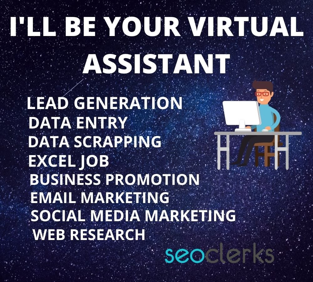 I will be your virtual assistant for web research and data entry