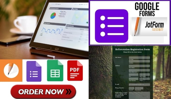 I will create standard and responsive online google form or Jotform