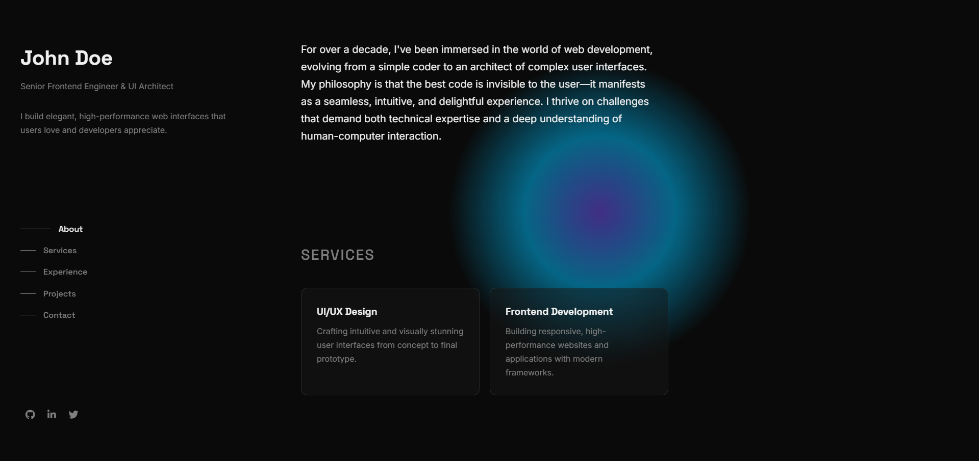 ECLIPSE - Interactive vCard & Portfolio