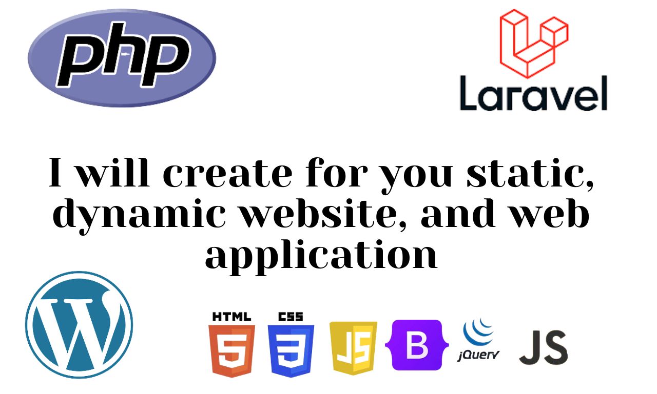 I will create for you static and dynamic website