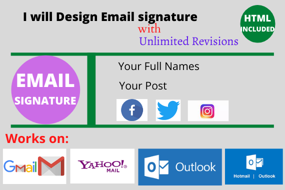 create a professional clickable HTML email signature
