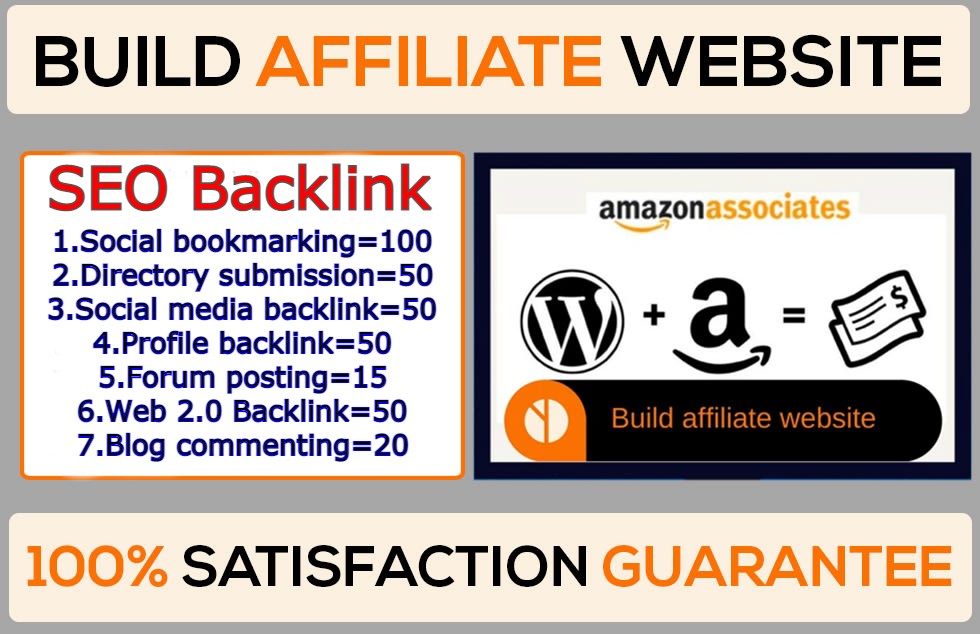 I will do Affiliate website Seo backlinks Google 1st Ranking