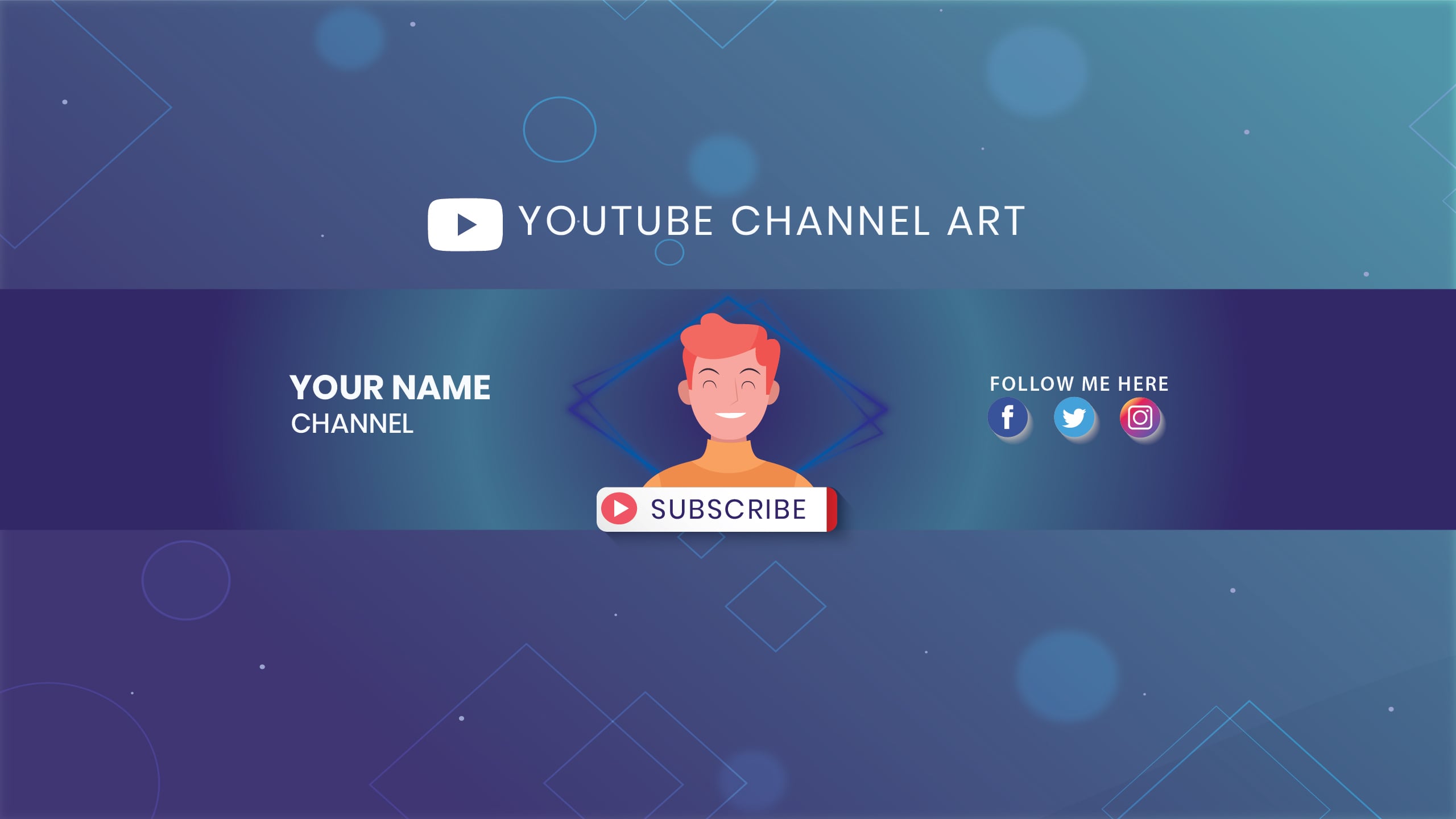 I will design professional youtube banner