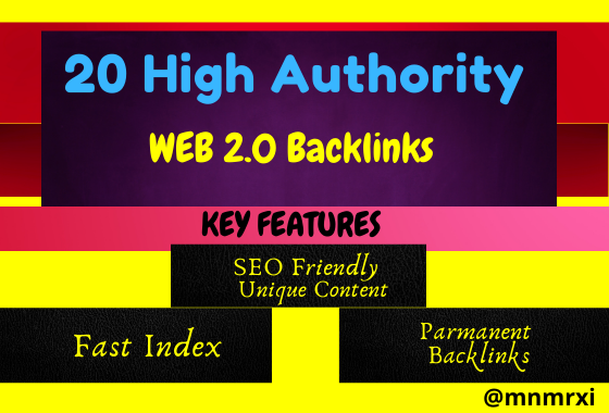 20 High Authority Contextual WEB 2.0 Backlinks