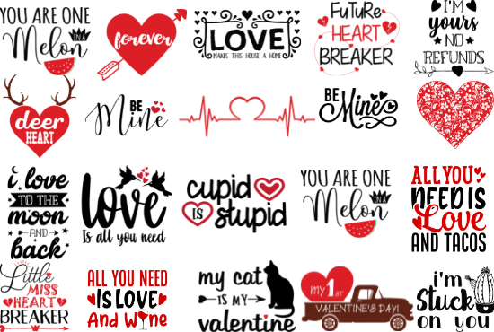 I will send 1000+ romantic design bundle, love and valentine SVG/PNG/DXF/EPS files