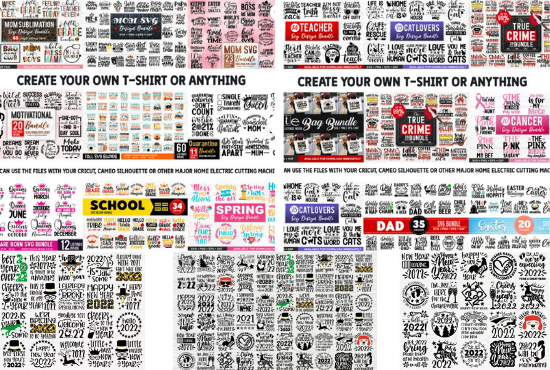 I will send 1000+ T-shirt design bundle, svg, png, dxf, eps files