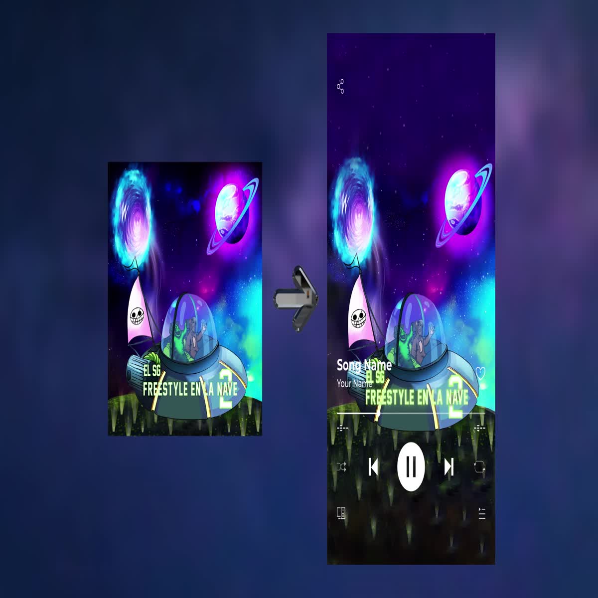 You will get an animation of your Spotify canvas, single album cover, mixtape or motion graphics