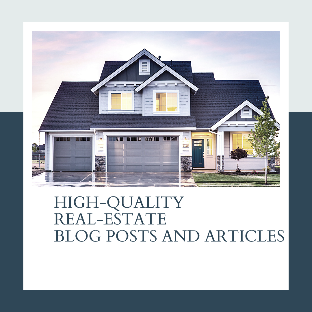 I will write engaging real estate articles and blog posts
