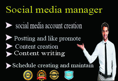 I will be your online Social media manager and content creator 