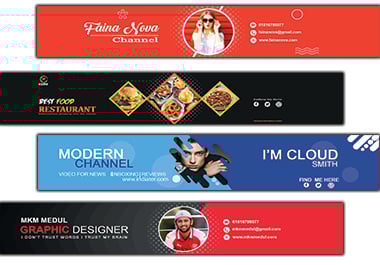 I will design creative YouTube thumbnail and banner