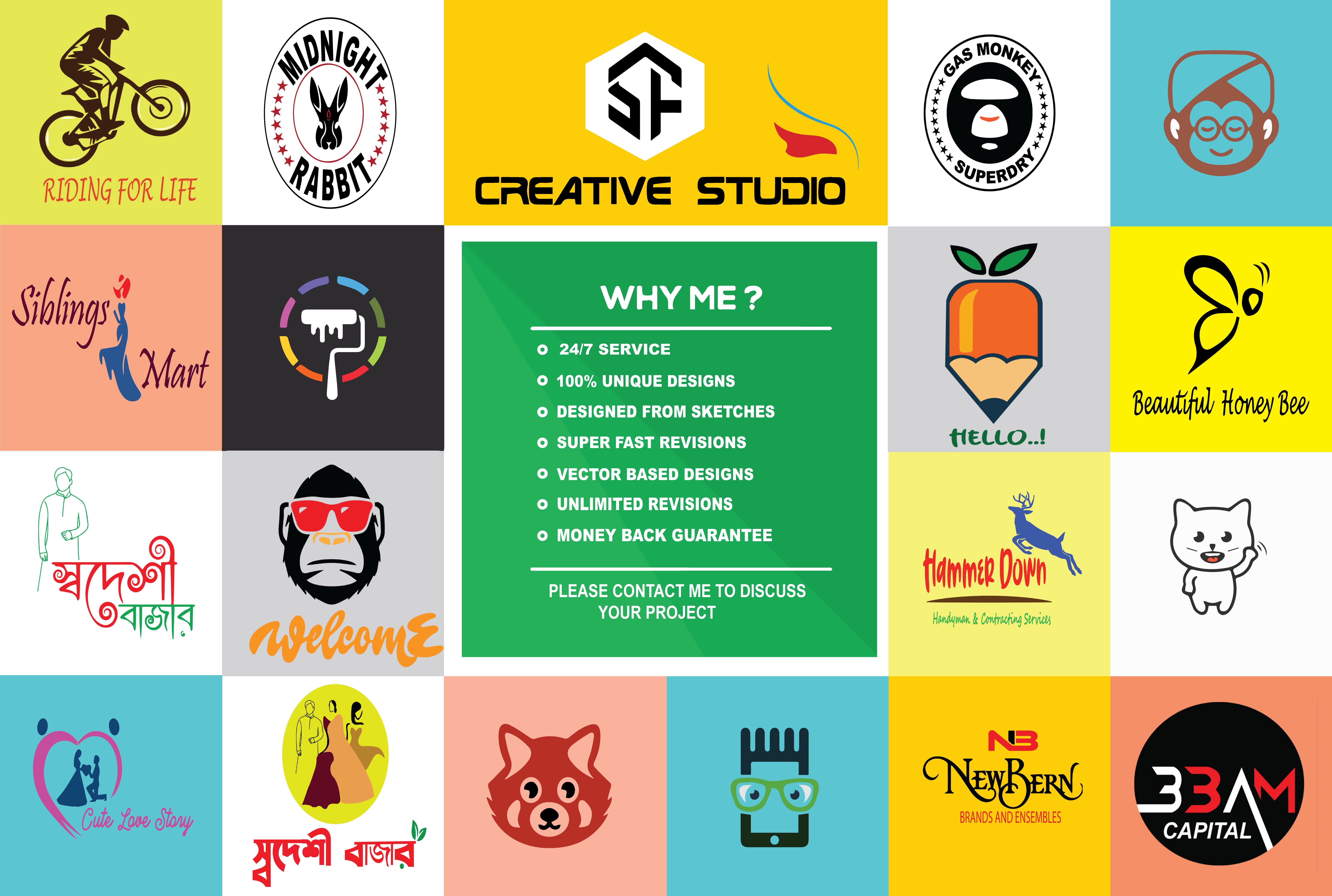 I will design creative and simple logo for you