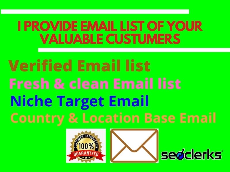 I will provide 1200 Niche targeting Email list