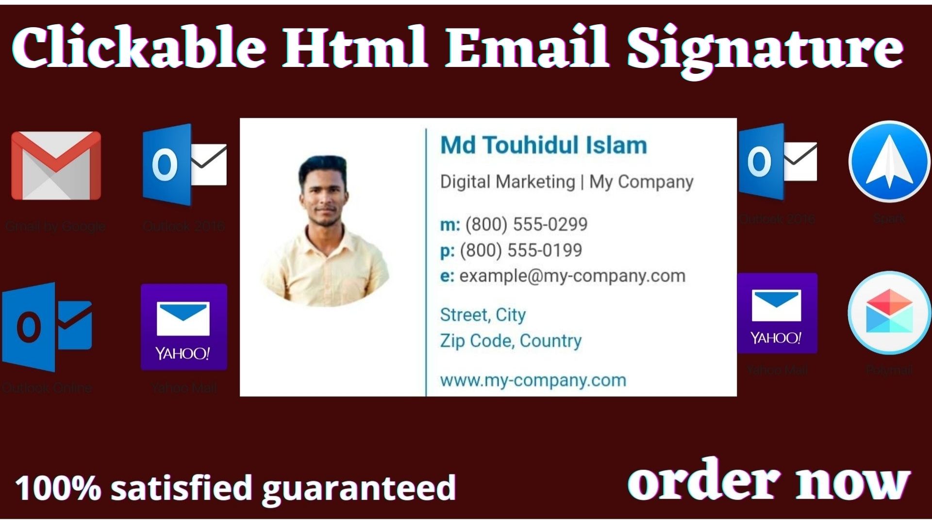 I Will Make Creative Clickable HTML Email Signature. 