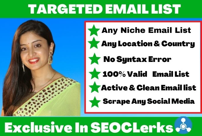 I Will Provide 2k Niche targeted verified email list for any countries 