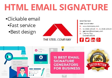 I Will Create a Professional Clickable Email Signature.