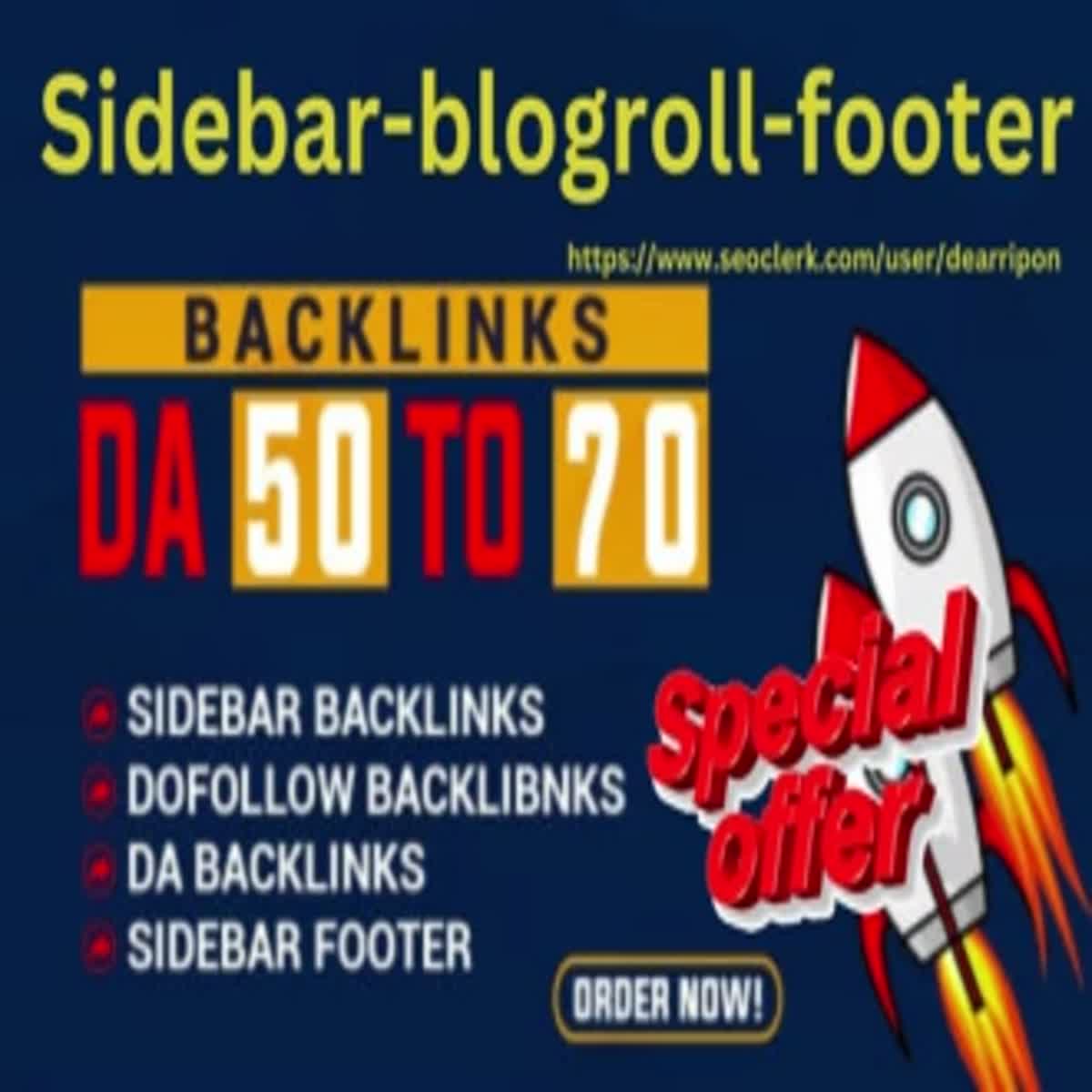 PERMANENT powerful 300+ SIDEBAR & FOOTER & BLOG ROLL DA50-70+ PBN DOFOLLOW BACKLINKS