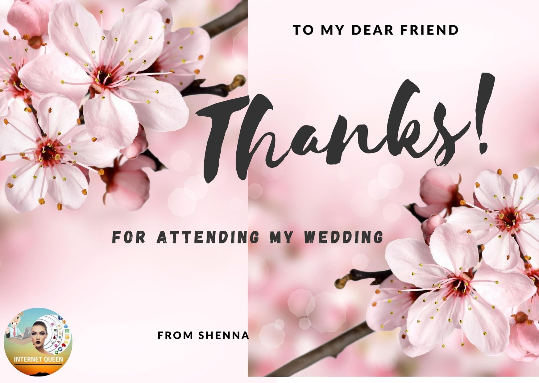 I will create an invitation or thank you card 