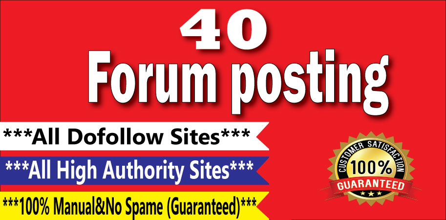 Manually Create 40 Forum Posting Dof0llow Backlinks On High DA/PA Sites