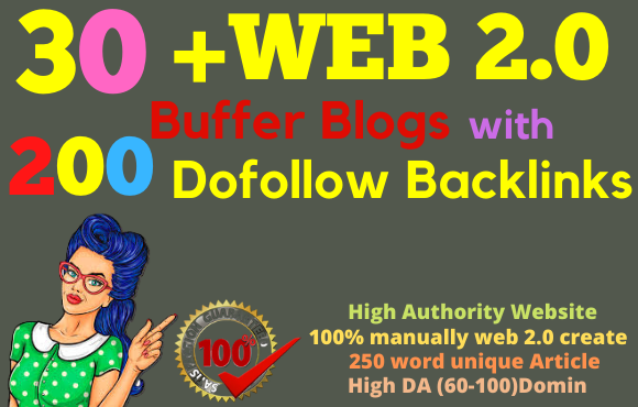 I will make 30 web2 0 buffer blogs with 200 dofollow ...
