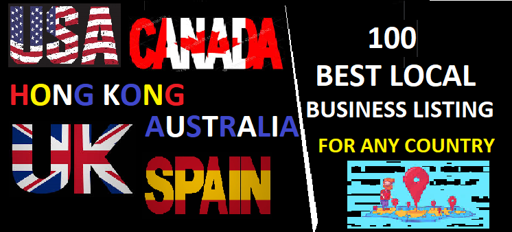 I will create 100 Live local citations USA, Switzerland, China, UK,Canada, HK for any country