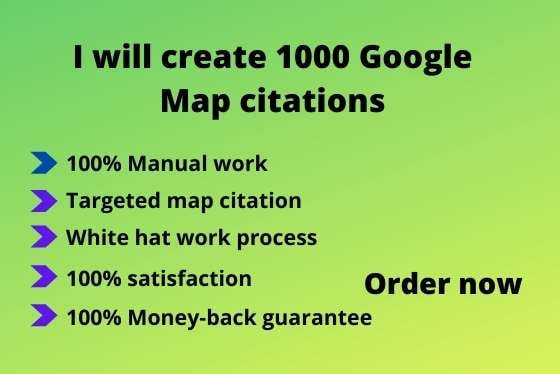 I will create 1000 google map citations for local SEO