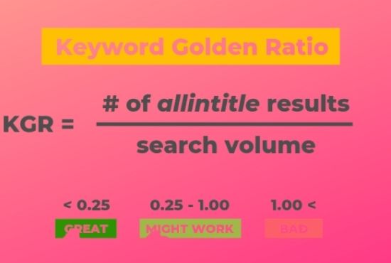 I will do kgr keyword research for first ranking of your site