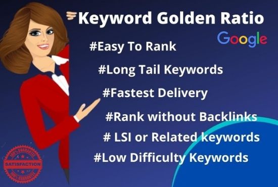I will do kgr keyword research for first ranking of y...