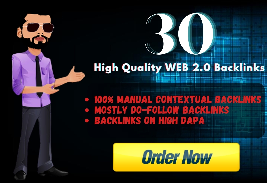I will build 30 Dofollow High Domain Authority Web 2 ...