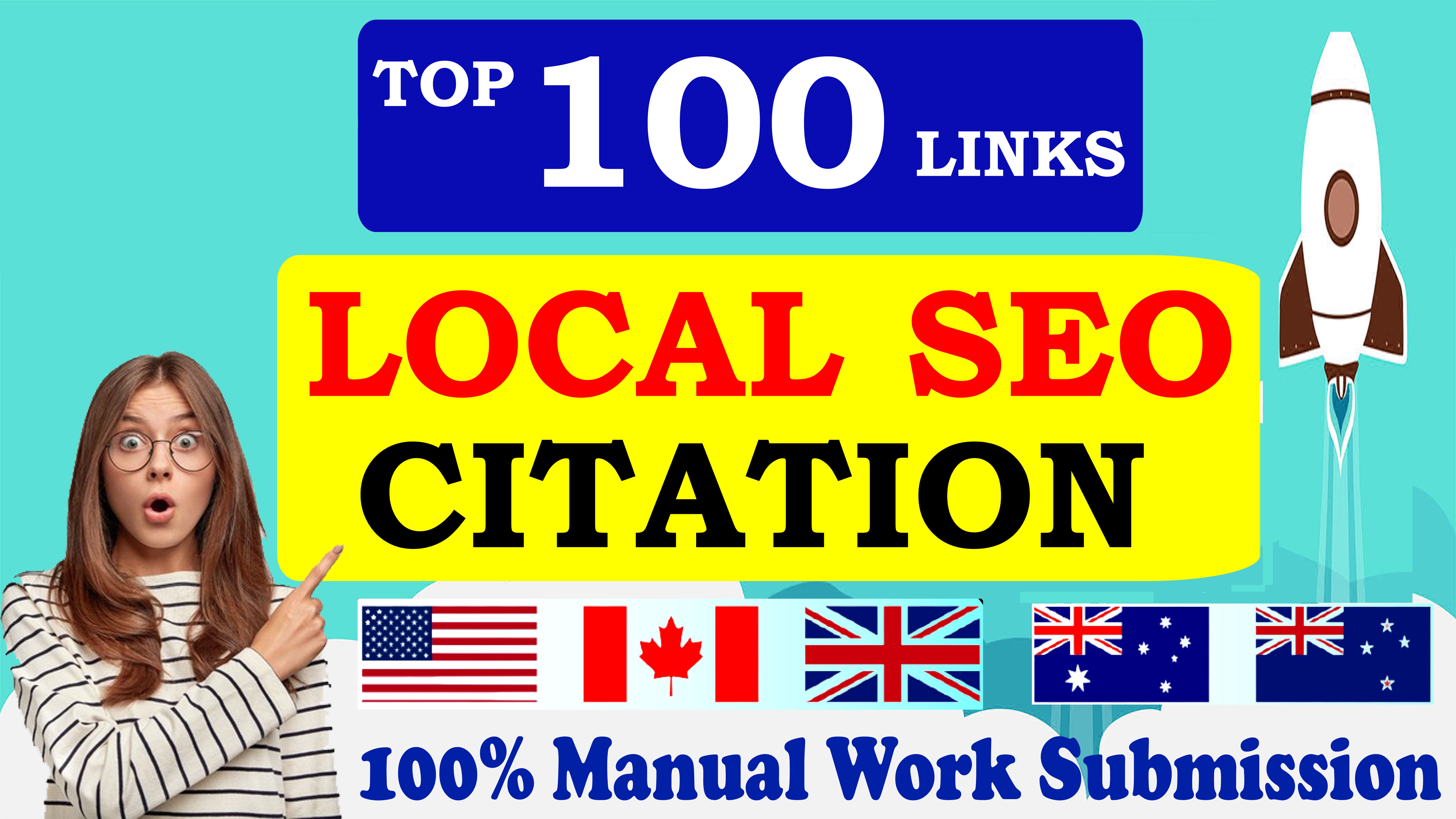 I will build Live Top 100 Local SEO Citations, Map listing For your Website or Business