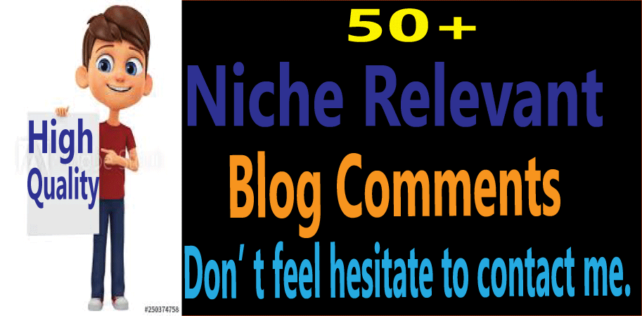 I will manually do 50+ niche relevant blog comments on high-quality website.