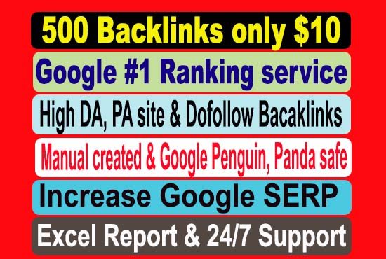 I will create High quality SEO backlinks for link building