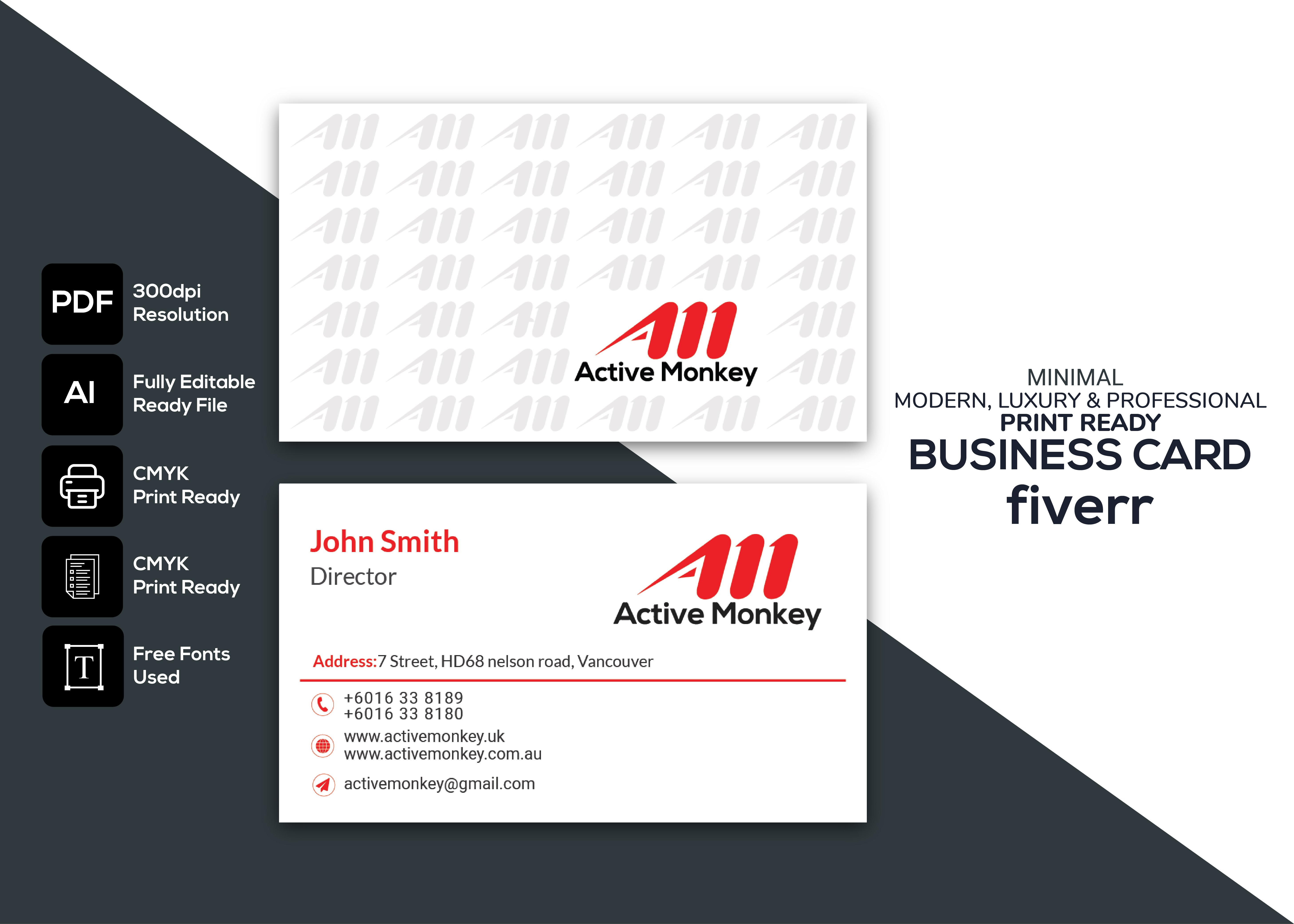 I will design minimal business card within 8 hours 