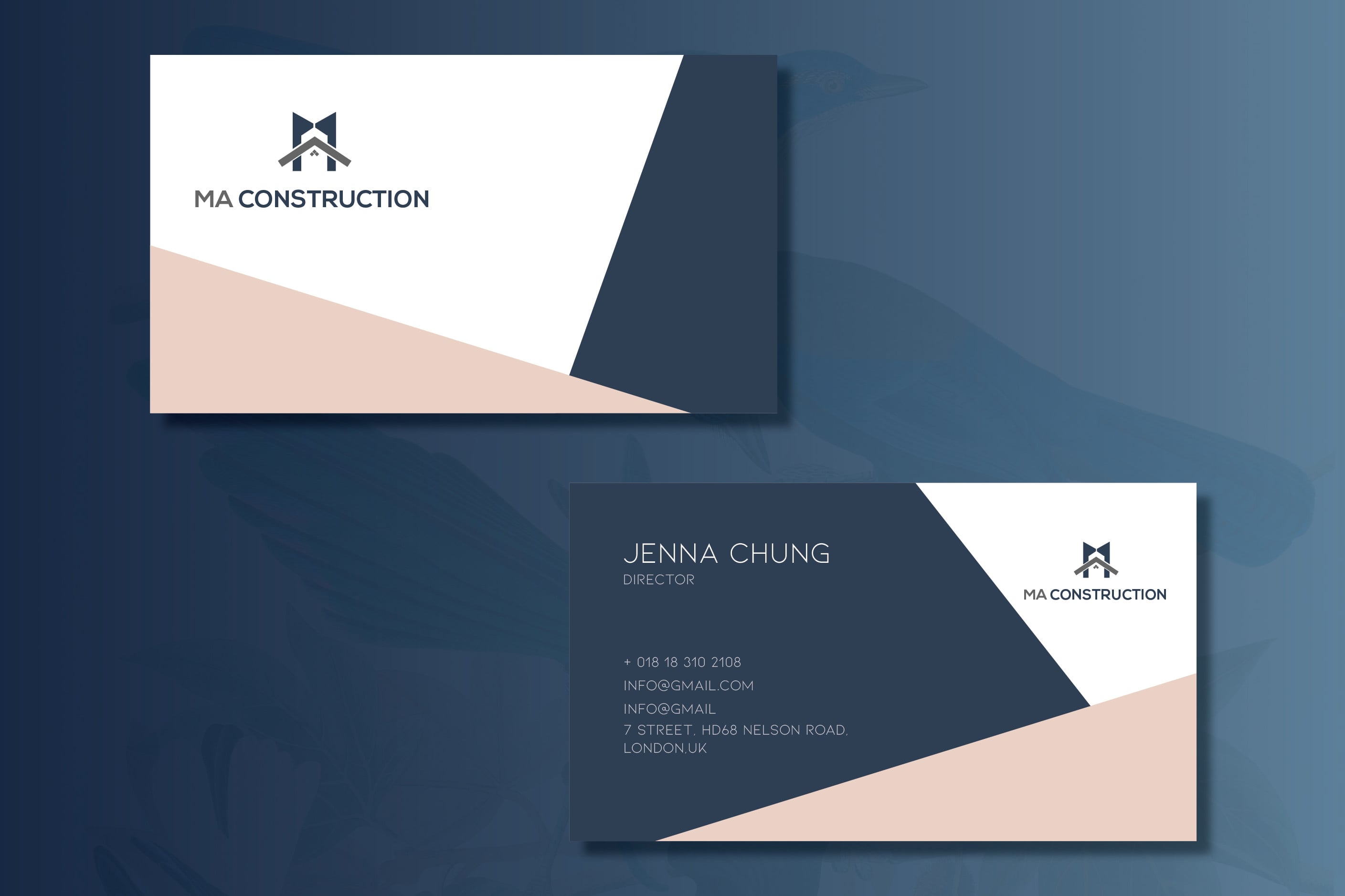 I will design a minimalist business card for you with two concept