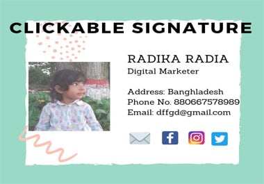 I will create professional clickable HTML email signature with review