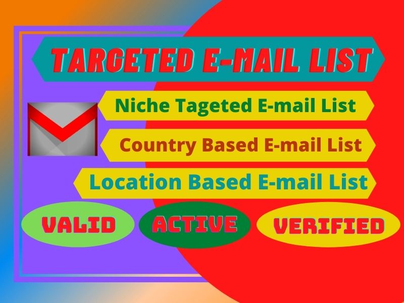 I will provide you a 500 to 20k country based ACTIVE & VALID E-MAIL list.