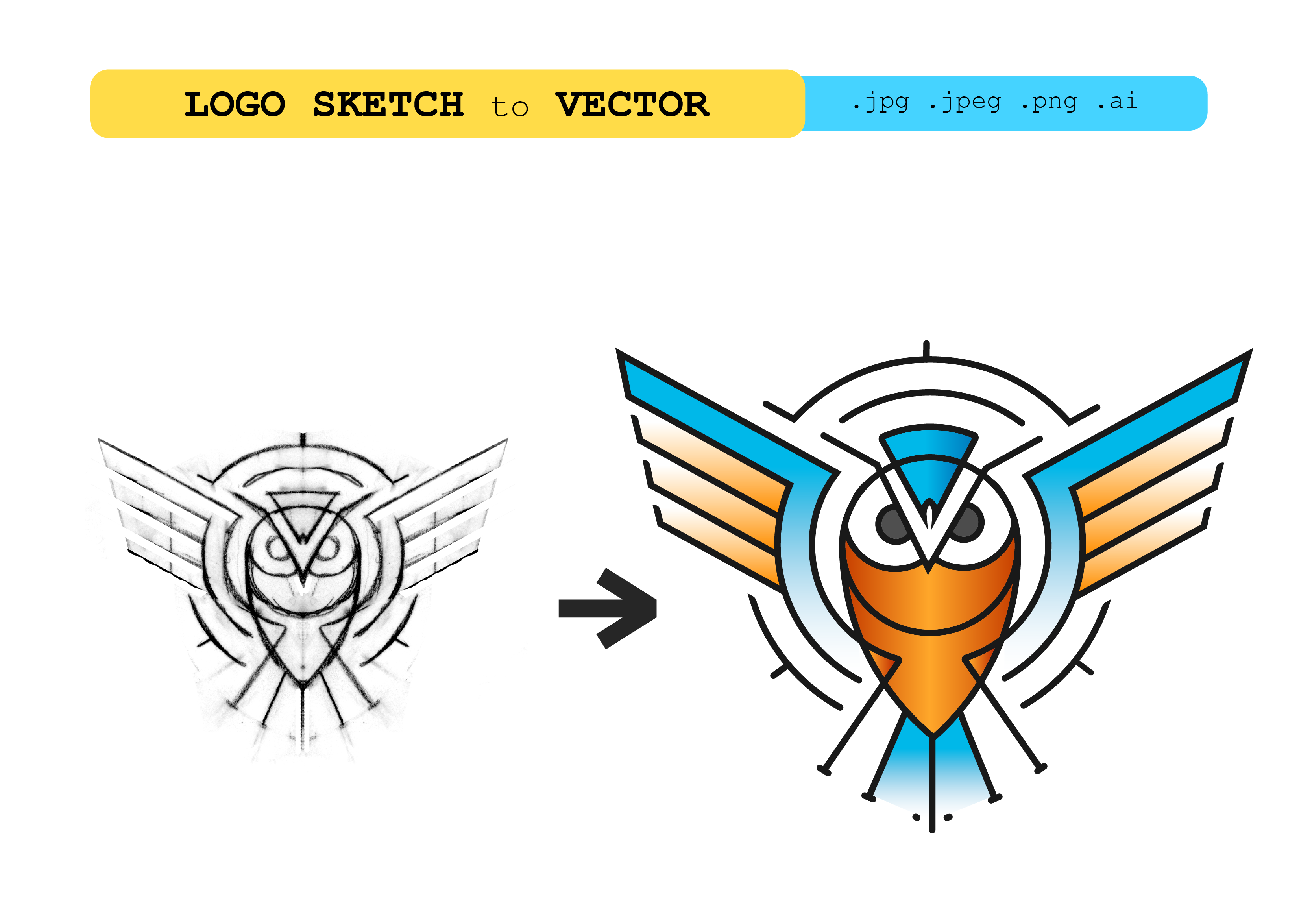 I will do sketch, logo idea to vector conversion professionally