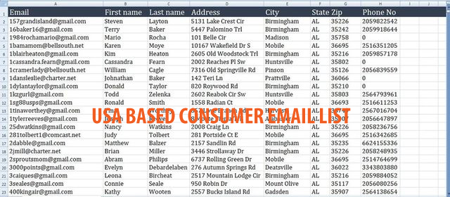 5K USA based consumer email list collection within 24 hours