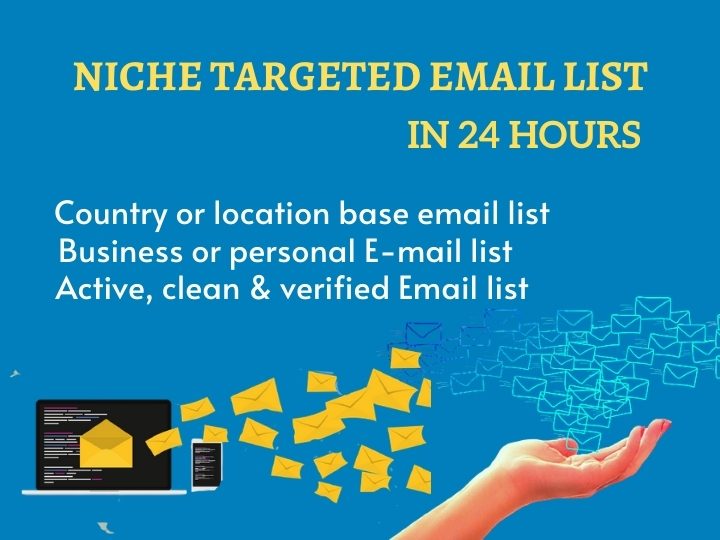 i will provide 5k niche targeted valid mail for your business in 24h