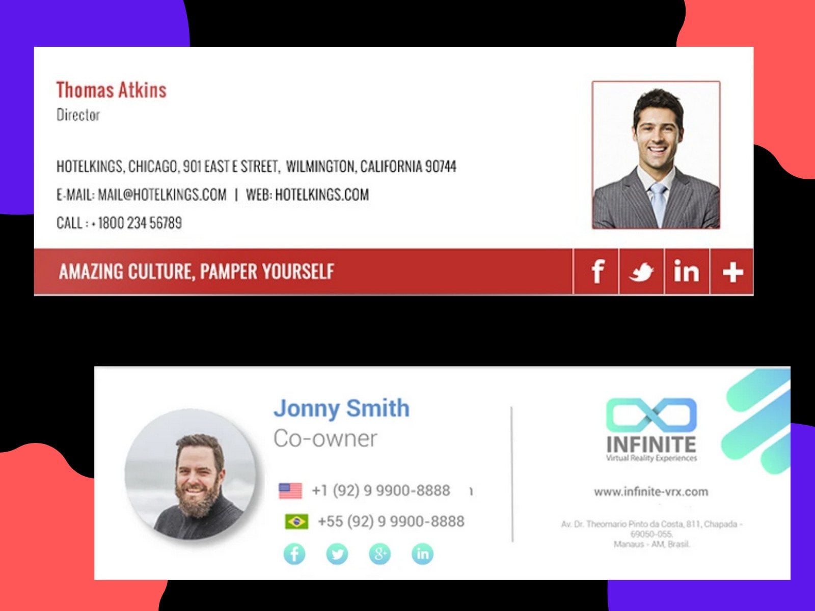 I will design a professional clickable HTML email signature