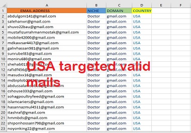 I Will Provide You 2000 Verified USA Email List with clean format