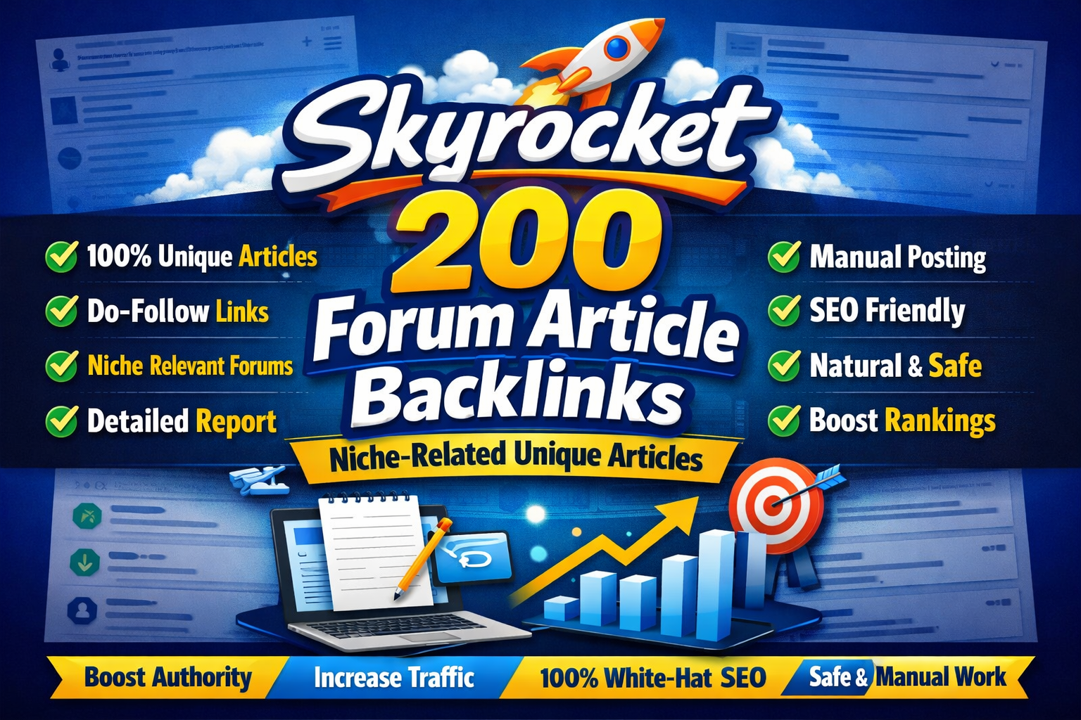 Skyrocket 200 Forum Article Backlinks with 200 Niche ...