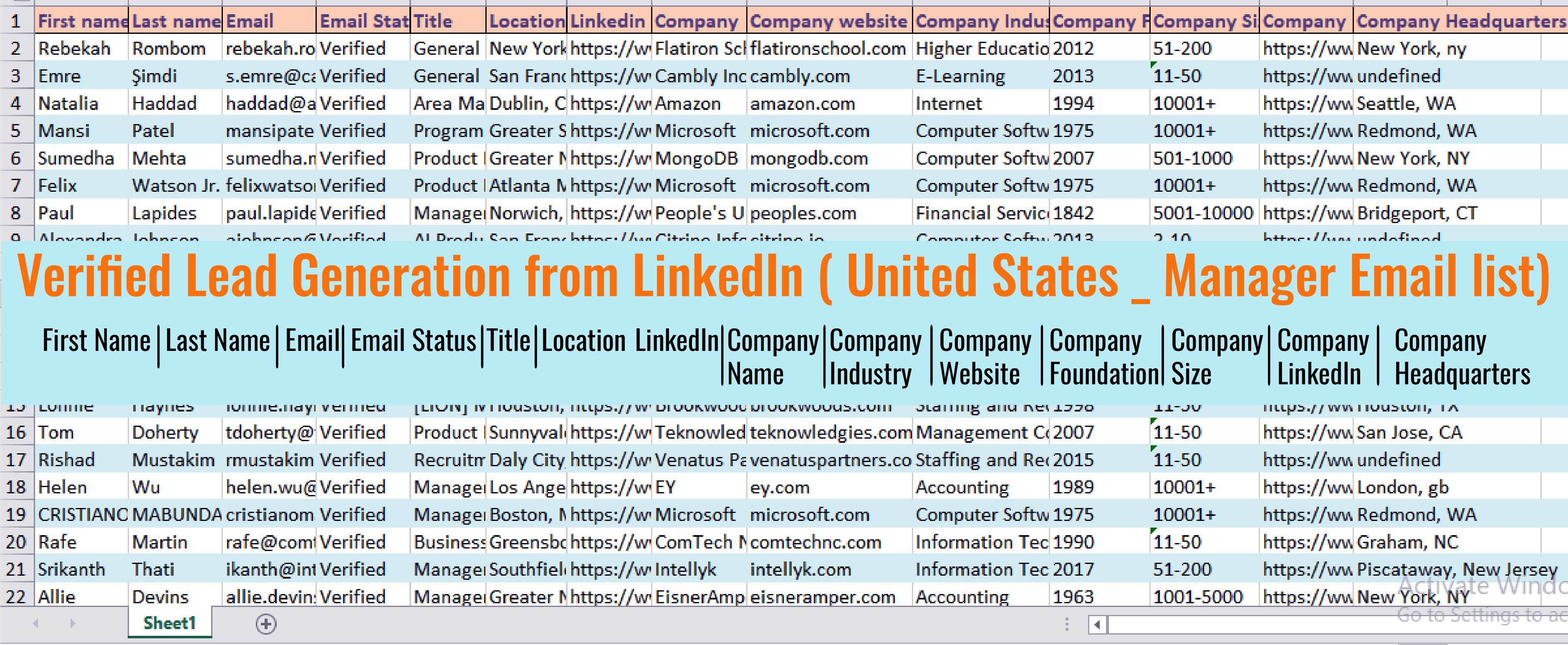 I'll provide targeted 1k leads any City any Country any niches 