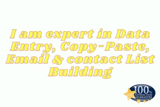 I am expert in Data entry, Copy-paste etc