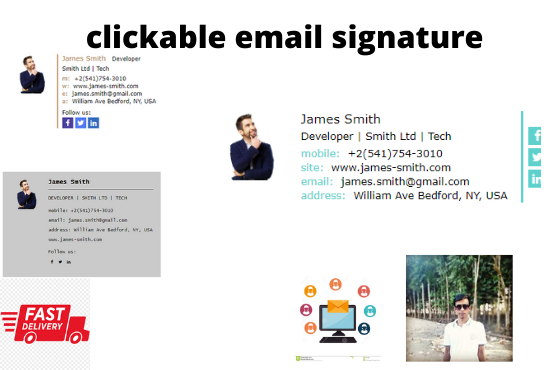 will design a clickable email signature