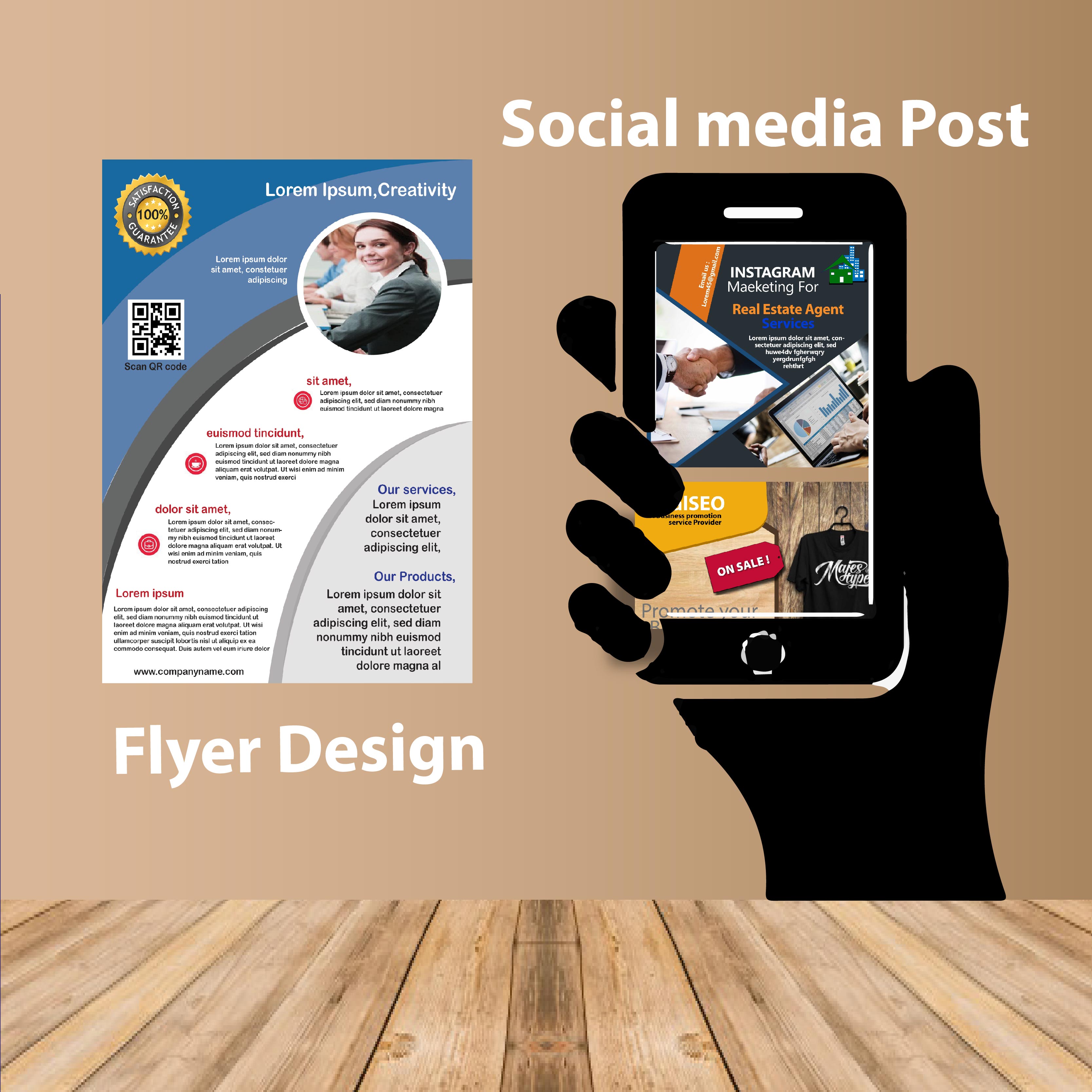 I will design social media post and flyer for you