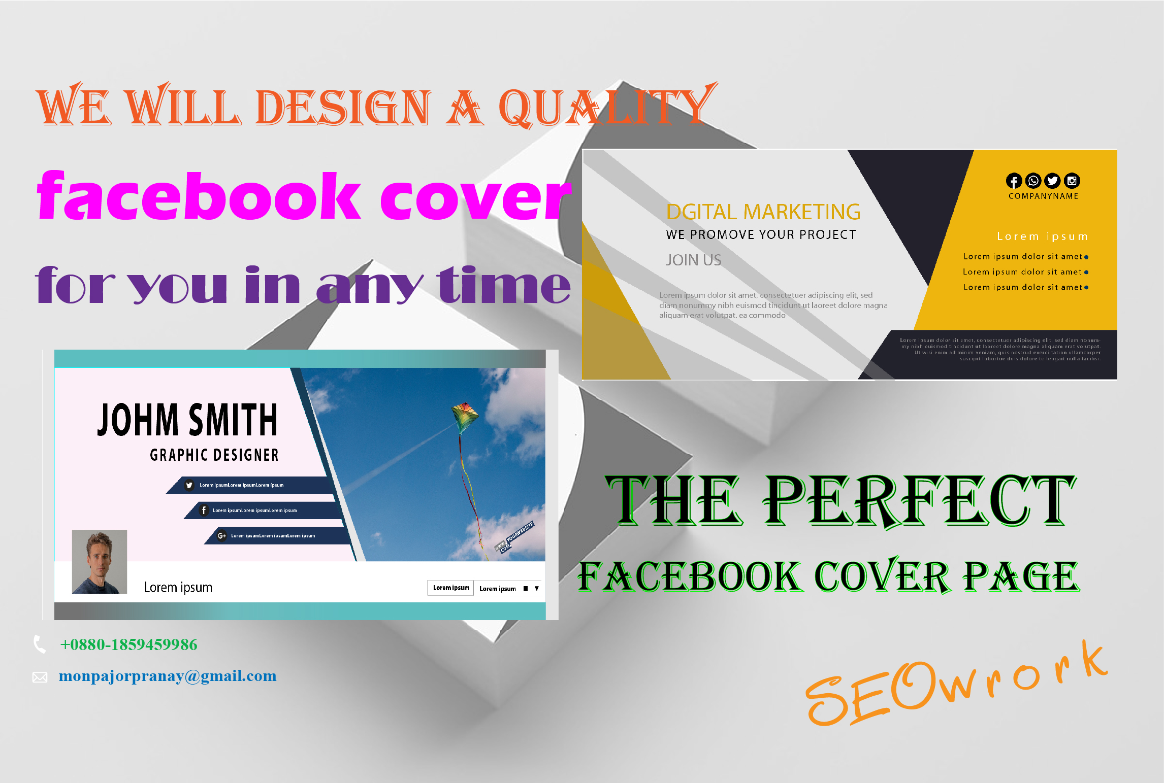 fixed design a Facebook cover page 