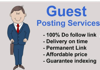i will do 10 High Quality authority Guest post On Da 90 site